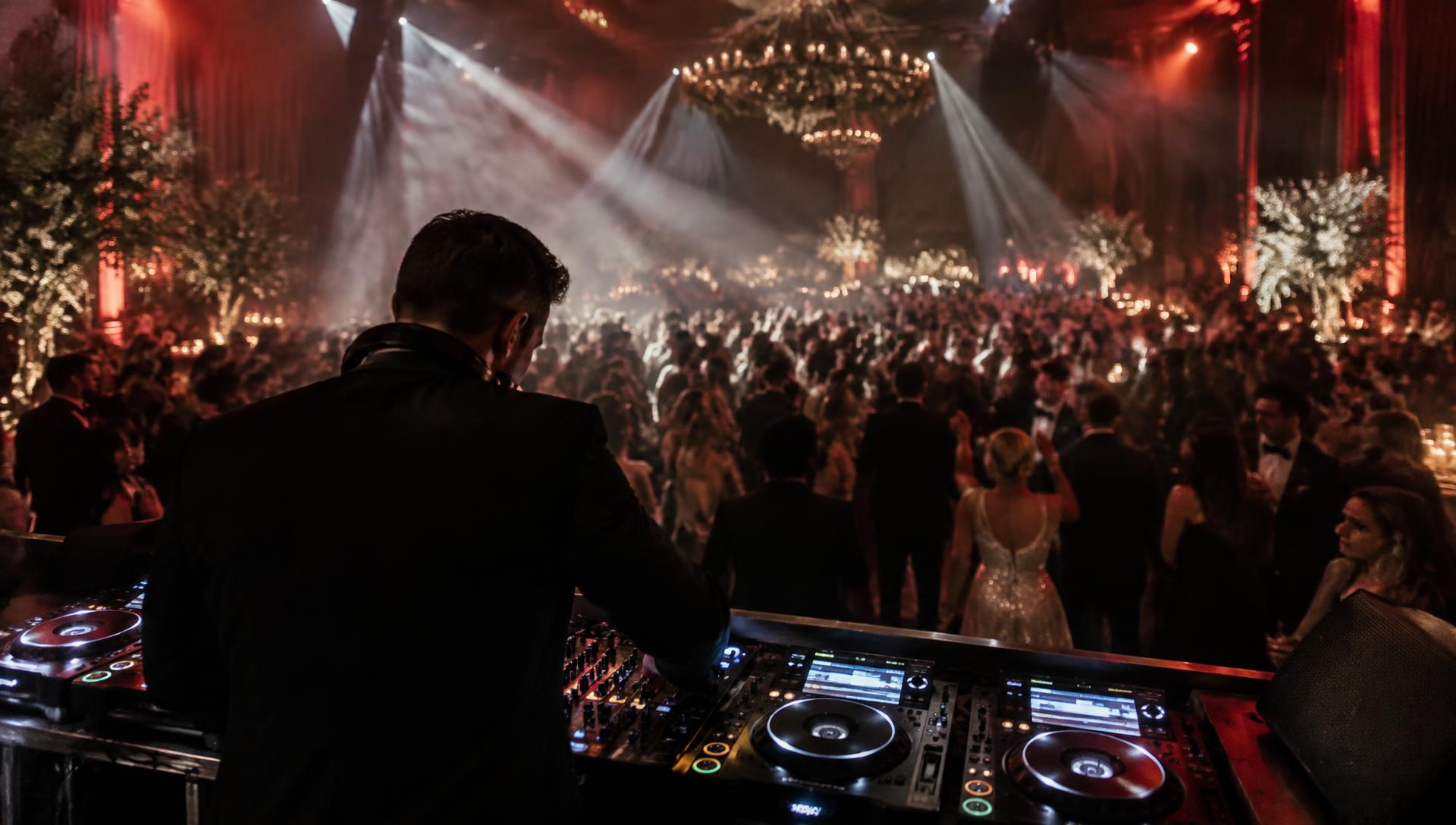DJ et piste de danse lors d'une soirée animée par Disco Night 88 dans les Vosges